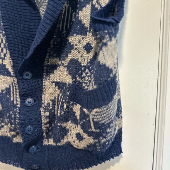 Vintage Alafoos Small Blue Icelandic Wool Button Closure Pocketed Cardigan Vest. - Picture 10 of 16